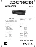 Предварительный просмотр 1 страницы Sony CDX-C5750 Service Manual