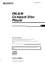 Sony CDX-C5850 - Fm/am Compact Disc Player Operating Instructions Manual предпросмотр