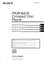 Sony CDX-C5850R Operating Instructions Manual предпросмотр