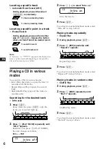 Preview for 6 page of Sony CDX-C660 - Fm/am Compact Disc Player Operating Instructions Manual