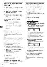 Preview for 10 page of Sony CDX-C660 - Fm/am Compact Disc Player Operating Instructions Manual