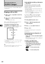 Preview for 14 page of Sony CDX-C660 - Fm/am Compact Disc Player Operating Instructions Manual