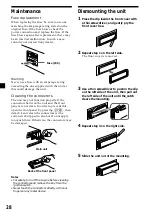 Предварительный просмотр 28 страницы Sony CDX-C6850R Operating Instructions Manual