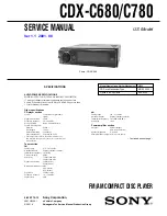 Предварительный просмотр 1 страницы Sony CDX-C780 - Fm/am Compact Disc Player Service Manual