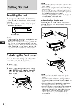 Предварительный просмотр 6 страницы Sony CDX-C780R Operating Instructions Manual