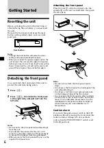 Preview for 6 page of Sony CDX-C7850 Operating Instructions Manual