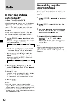 Preview for 12 page of Sony CDX-C7850 Operating Instructions Manual