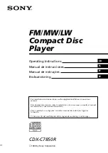Sony CDX-C7850R Operating Instructions Manual preview