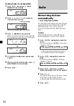 Preview for 12 page of Sony CDX-C7850R Operating Instructions Manual