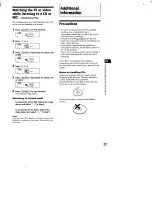 Предварительный просмотр 27 страницы Sony CDX-C860 - Fm/am Compact Disc Player Operating Instructions Manual