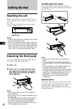 Предварительный просмотр 6 страницы Sony CDX-C880 - Fm/am Compact Disc Player Operating Instructions Manual