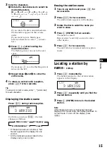 Предварительный просмотр 15 страницы Sony CDX-C880 - Fm/am Compact Disc Player Operating Instructions Manual