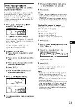 Предварительный просмотр 21 страницы Sony CDX-C880 - Fm/am Compact Disc Player Operating Instructions Manual