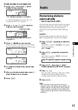 Предварительный просмотр 13 страницы Sony CDX-C880R Operating Instructions Manual