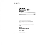 Предварительный просмотр 1 страницы Sony CDX-C8850 - Fm/am Compact Disc Player Operating Instructions Manual