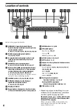 Предварительный просмотр 4 страницы Sony CDX-C8850R Operating Instructions Manual