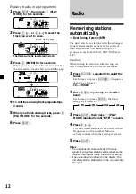 Предварительный просмотр 12 страницы Sony CDX-C8850R Operating Instructions Manual