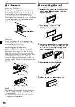 Предварительный просмотр 40 страницы Sony CDX-C8850R Operating Instructions Manual