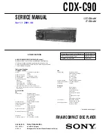 Sony CDX-C90 - Fm/am Compact Disc Player Service Manual предпросмотр