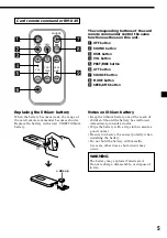 Предварительный просмотр 5 страницы Sony CDX-C9500 Operating Instructions Manual