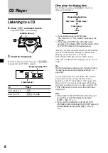 Предварительный просмотр 8 страницы Sony CDX-C9500 Operating Instructions Manual