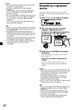 Предварительный просмотр 16 страницы Sony CDX-C9500 Operating Instructions Manual