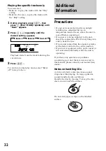 Предварительный просмотр 32 страницы Sony CDX-C9500 Operating Instructions Manual