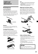 Предварительный просмотр 15 страницы Sony CDX-CA530X Operating Instructions Manual