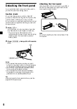 Предварительный просмотр 8 страницы Sony CDX-CA600 Operating Instructions Manual