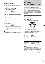 Preview for 9 page of Sony CDX-CA600X Operating Instructions Manual