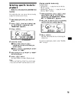 Предварительный просмотр 13 страницы Sony CDX-CA650 Operating Instructions Manual