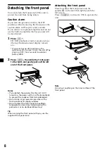 Предварительный просмотр 8 страницы Sony CDX-CA650FP Operating Instructions Manual