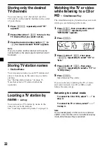 Предварительный просмотр 22 страницы Sony CDX-CA650FP Operating Instructions Manual