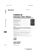 Sony CDX-CA700 Operating Instructions Manual предпросмотр