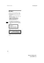 Preview for 2 page of Sony CDX-CA700 Operating Instructions Manual