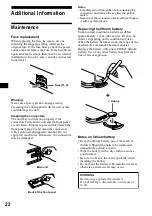 Предварительный просмотр 22 страницы Sony CDX-CA730X Operating Instructions Manual