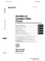 Sony CDX-CA750 Operating Instructions Manual предпросмотр