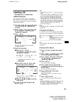 Предварительный просмотр 11 страницы Sony CDX-CA750 Operating Instructions Manual