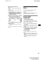 Предварительный просмотр 13 страницы Sony CDX-CA750 Operating Instructions Manual