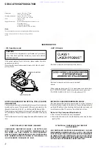 Предварительный просмотр 2 страницы Sony CDX-CA750 Service Manual