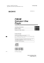 Предварительный просмотр 1 страницы Sony CDX-CA750X Primary User Manual (English, Espanol, Francais) Operating Instructions Manual