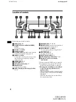 Предварительный просмотр 4 страницы Sony CDX-CA810X - Fm/am Compact Disc Player Operating Instructions Manual