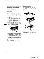 Предварительный просмотр 8 страницы Sony CDX-CA810X - Fm/am Compact Disc Player Operating Instructions Manual