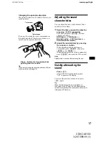 Предварительный просмотр 17 страницы Sony CDX-CA810X - Fm/am Compact Disc Player Operating Instructions Manual