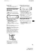 Предварительный просмотр 21 страницы Sony CDX-CA810X - Fm/am Compact Disc Player Operating Instructions Manual