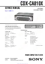 Sony CDX-CA810X - Fm/am Compact Disc Player Service Manual предпросмотр