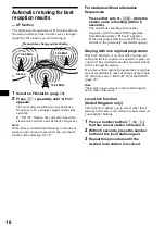 Предварительный просмотр 16 страницы Sony CDX-CA850 Operating Instructions Manual