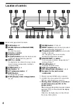 Предварительный просмотр 4 страницы Sony CDX-CA890X Operating Instructions Manual