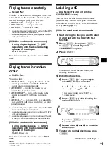 Предварительный просмотр 11 страницы Sony CDX-CA890X Operating Instructions Manual