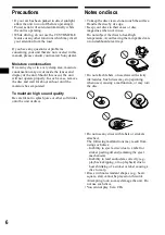 Preview for 6 page of Sony CDX-CA900 Operating Instructions Manual